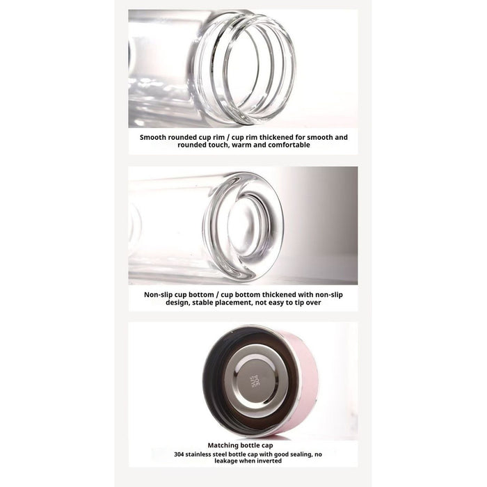 [Buy 6 Get 10% Off] Premium Double Layer Glass Tea Bottle with Infuser 200ml & 350ml