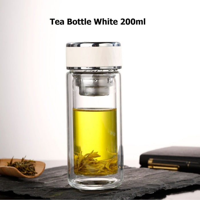 [Buy 6 Get 10% Off] Premium Double Layer Glass Tea Bottle with Infuser 200ml & 350ml