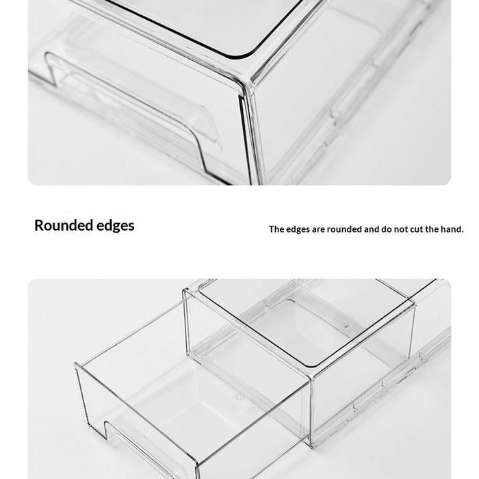 Stackable Transparent Acrylic Organizer with Drawer | Fridge Storage / Facial Mask / Makeup Organizer