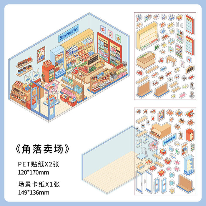 INFEELME & PAPERMORE 3D Room Decor Stickers | DIY Mini Room Background Set | Cute Aesthetic Stickers