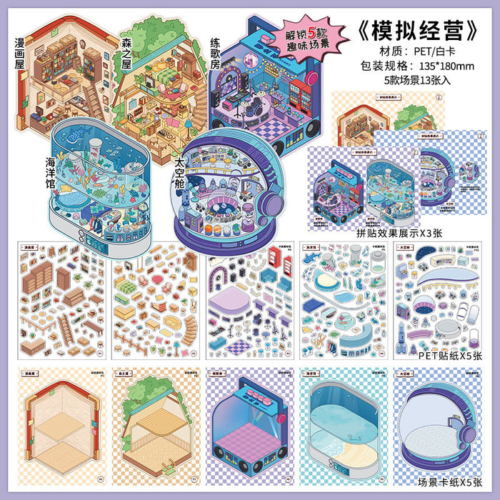 INFEELME & PAPERMORE 3D Room Decor Stickers | DIY Mini Room Background Set | Cute Aesthetic Stickers