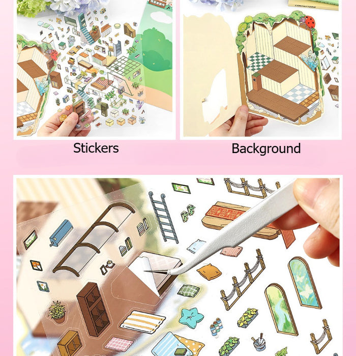 INFEELME & PAPERMORE 3D Room Decor Stickers | DIY Mini Room Background Set | Cute Aesthetic Stickers