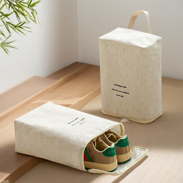 Shoe Storage Linen Bag With Handle