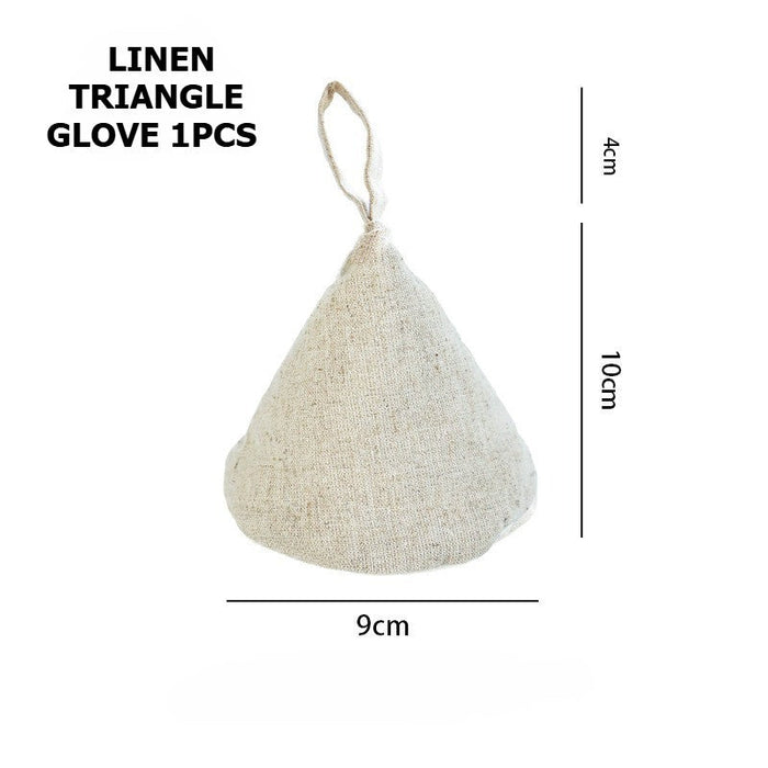 Natural Cotton Linen Kitchen Glove Mitt + Pot Mitten Holder