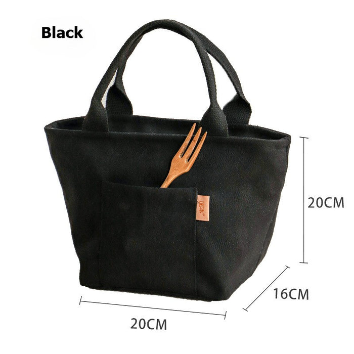 Portable Insulated Bento Bag | Thick Canvas Lunch Tote | Office & School Lunch Box Bag