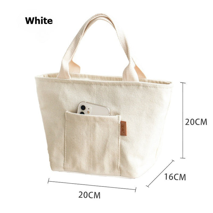 Portable Insulated Bento Bag | Thick Canvas Lunch Tote | Office & School Lunch Box Bag