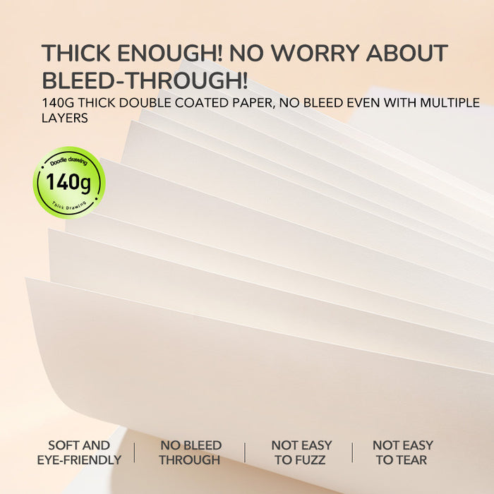 [Buy 4 for 8% off] Mideer Doodle Drawing Book – 60 Sheets | Thick Paper for All Art Materials | Tear-Off Pages | Kids 3+