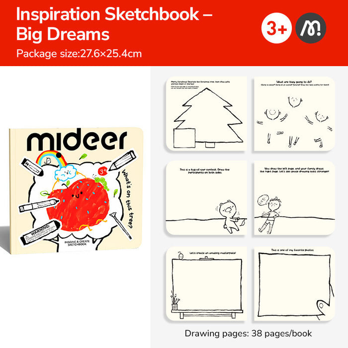 MiDeer Inspiration Sketchbook for Kids 3+ Imagine & Create Drawing Book Little World / Big Dreams