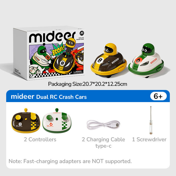 [Buy 4 get 8%] [Preorder 20 days] Mideer Dual RC Crash Cars – 2-Player Battle Bumper Cars with Independent Signal 360° Drive & Thick Shell | Age 6+