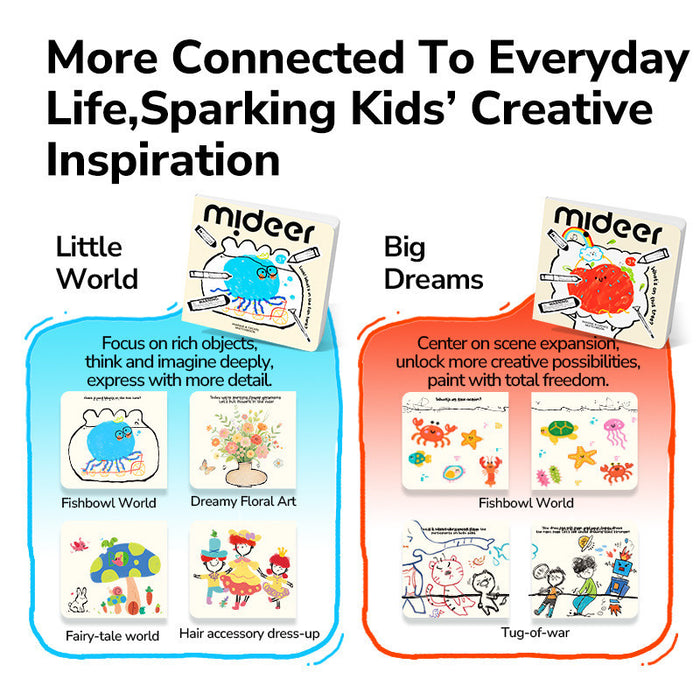 MiDeer Inspiration Sketchbook for Kids 3+ Imagine & Create Drawing Book Little World / Big Dreams