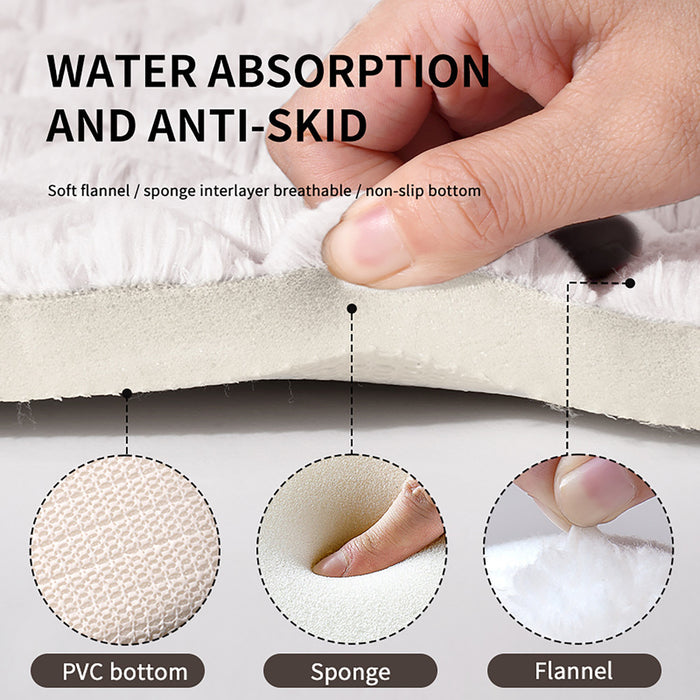 Memory Foam Bath Mat  Flannel Soft Carpet  Non-Slip Water Absorbent Rug