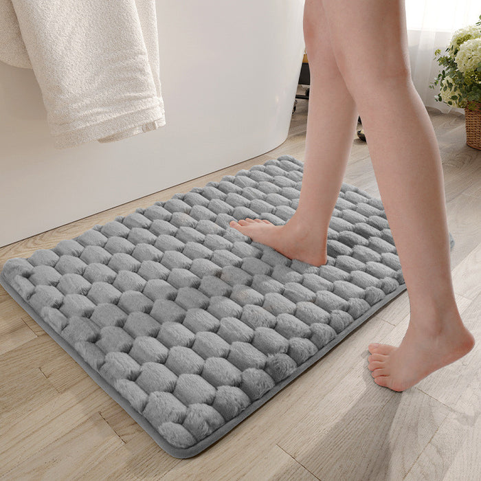 Memory Foam Bath Mat  Flannel Soft Carpet  Non-Slip Water Absorbent Rug