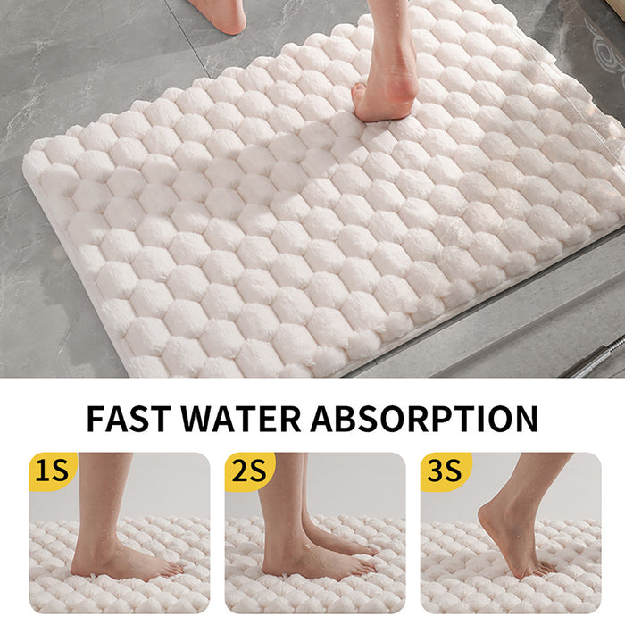 Memory Foam Bath Mat  Flannel Soft Carpet  Non-Slip Water Absorbent Rug