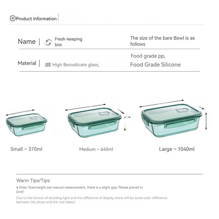 [Buy 6 Get 10% Off] Glass Food Storage Container with Lid | High Borosilicate Glass Lunch Box | Leak-proof Airtight Container