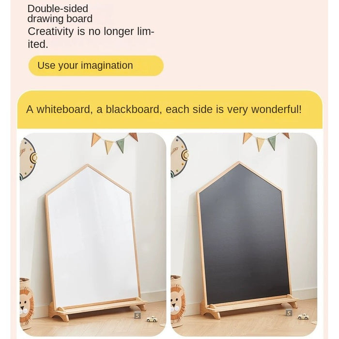 [PRE-ORDER] Magnetic Double-Sided Wooden Drawing Board Kids Art Board / Blackboard & Whiteboard