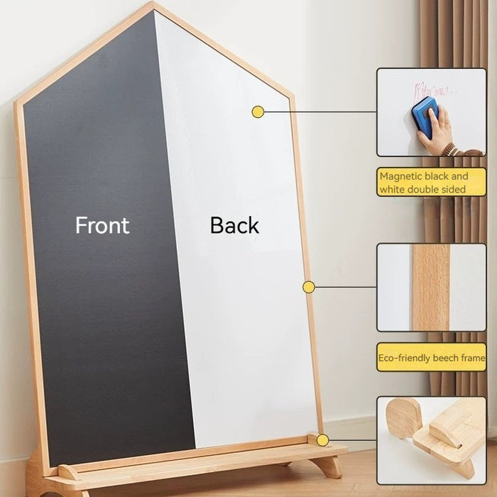 [PRE-ORDER] Magnetic Double-Sided Wooden Drawing Board Kids Art Board / Blackboard & Whiteboard