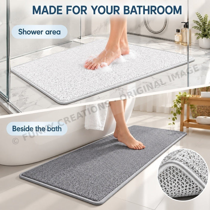 Anti Slip Floor Mat Rug For Shower Bathroom And Kitchen 4 Sizes White Or Grey – FUNKY.sg