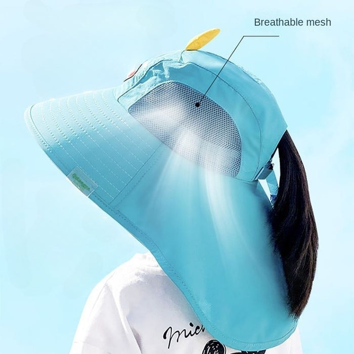Kids UPF50+ Sun Hat Baby Breathable Mesh Neck Flap Cap | Toddler Outdoor Beach Protection Hat