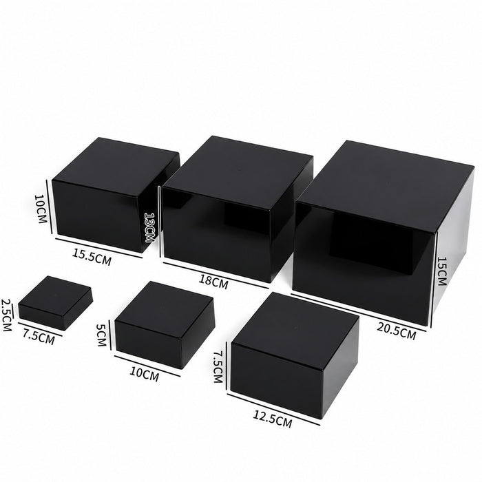 Set of 6 Reversible White Square Cake Stand Display Storage Tabletop Organizer for Cupcakes and Desserts