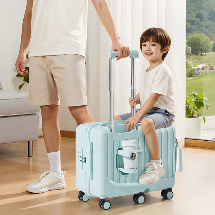 Multifunctional Travel Luggage | Hidden Cup Holder | 360° Spinner Wheels | TSA Lock | 20 Inch