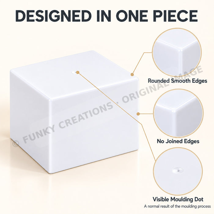 Set of 6 Reversible White Square Cake Stand Display Storage Tabletop Organizer for Cupcakes and Desserts