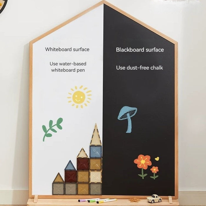 [PRE-ORDER] Magnetic Double-Sided Wooden Drawing Board Kids Art Board / Blackboard & Whiteboard