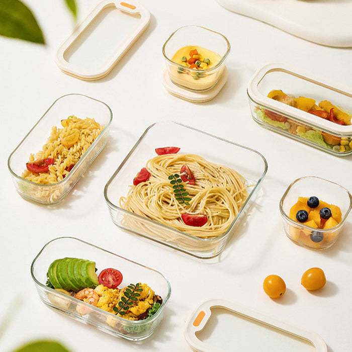 [Buy 4 Get 10% Off] High Borosilicate Glass Food Container With Press-seal Clear Glass Lid Lunch Box Microwave Oven and Freezer– FUNKY.sg