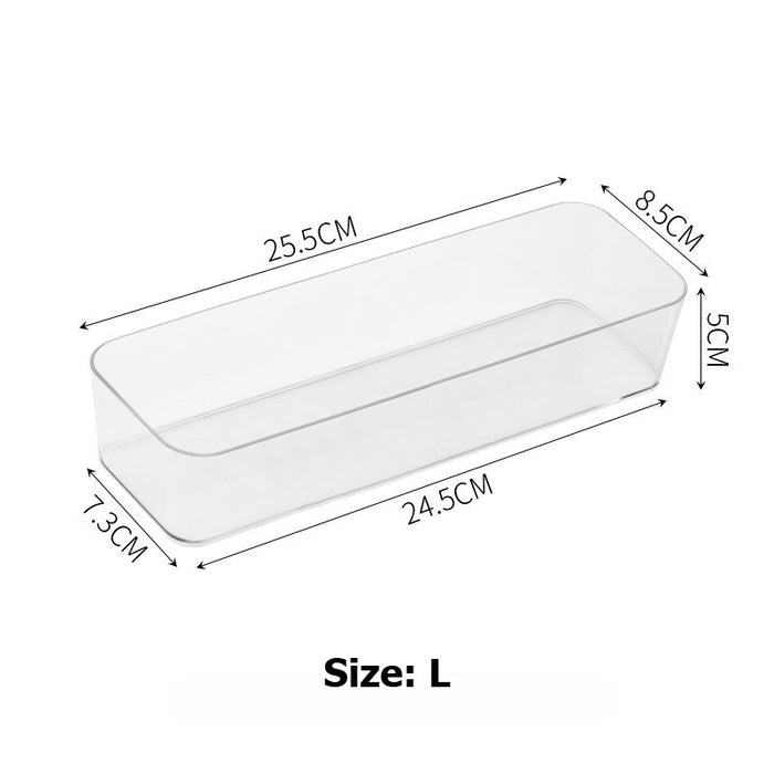 Transparent Drawer Organizer Box PET Storage Bin | Desktop Makeup Stationery Cutlery Tray