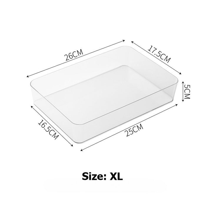 Transparent Drawer Organizer Box PET Storage Bin | Desktop Makeup Stationery Cutlery Tray