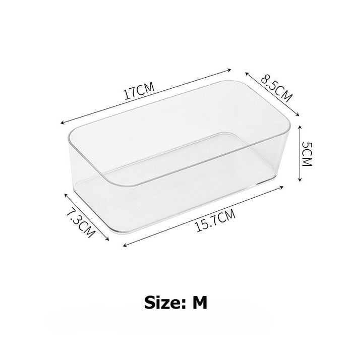Transparent Drawer Organizer Box PET Storage Bin | Desktop Makeup Stationery Cutlery Tray