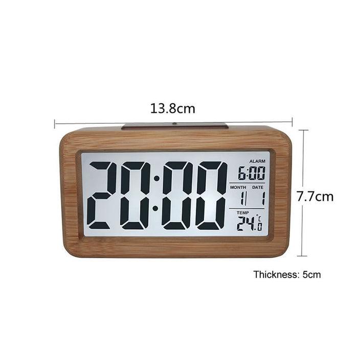 Wooden Essence Smart Alarm Clock Minimalist Design with Night Sensor