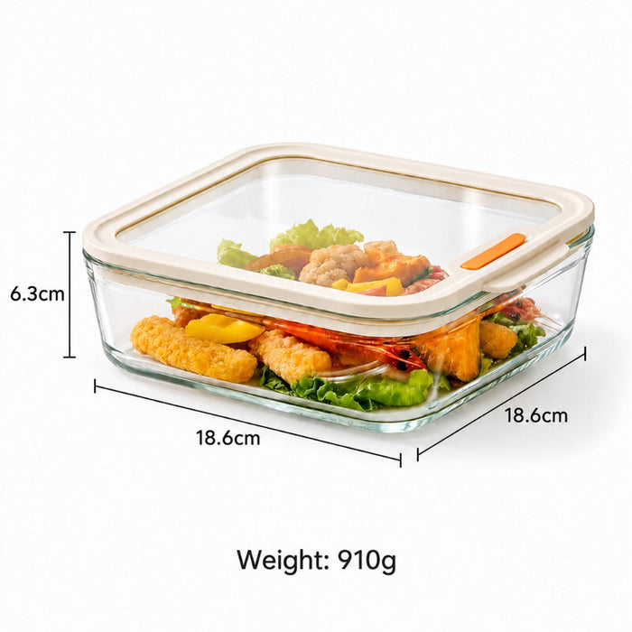 [Buy 4 Get 10% Off] High Borosilicate Glass Food Container With Press-seal Clear Glass Lid Lunch Box Microwave Oven and Freezer– FUNKY.sg