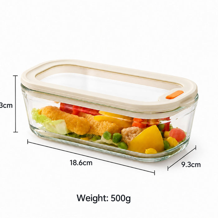 [Buy 4 Get 10% Off] High Borosilicate Glass Food Container With Press-seal Clear Glass Lid Lunch Box Microwave Oven and Freezer– FUNKY.sg