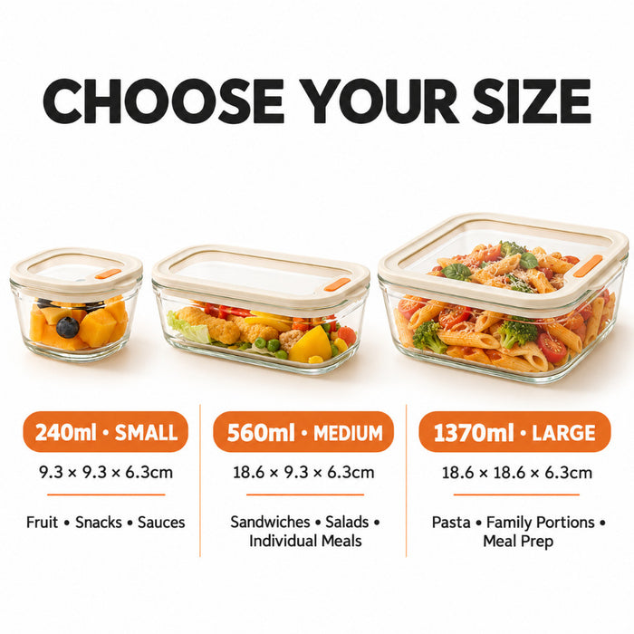 [Buy 4 Get 10% Off] High Borosilicate Glass Food Container With Press-seal Clear Glass Lid Lunch Box Microwave Oven and Freezer– FUNKY.sg