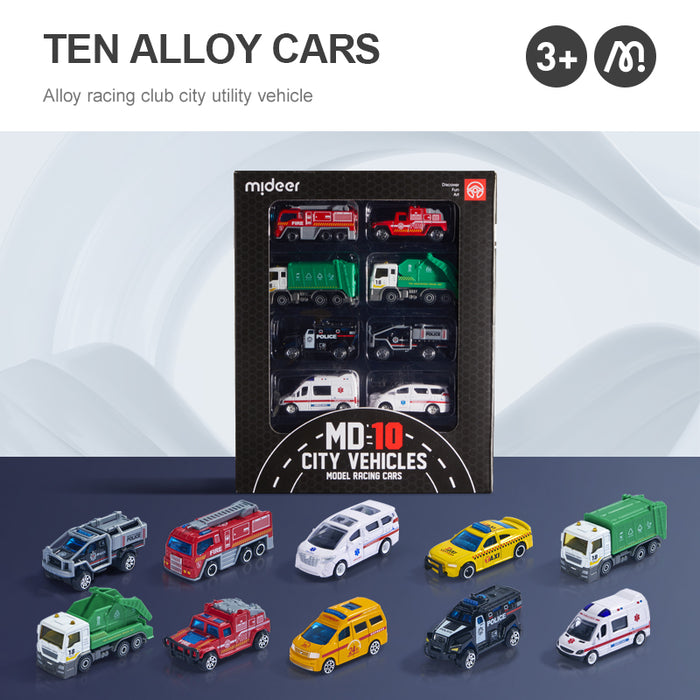 Mideer Alloy Racing Cars - City Vehicles 10pcs