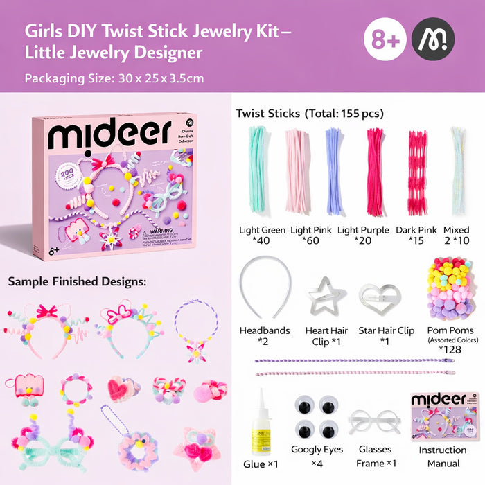 [Buy 4 for 8% off] Mideer DIY Twist Stick Jewelry Kit – Creative Craft Set for Kids (8+)