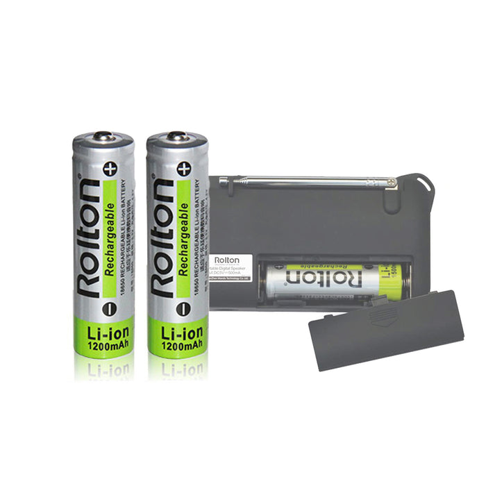 (2PCS) Rolton Li-Ion Rechargeable 18650 Battery 1200/1500 mAh