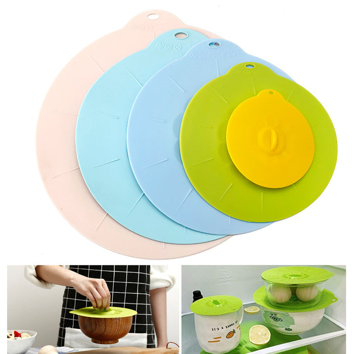 5 pieces Colourful Silicone Suction Lid