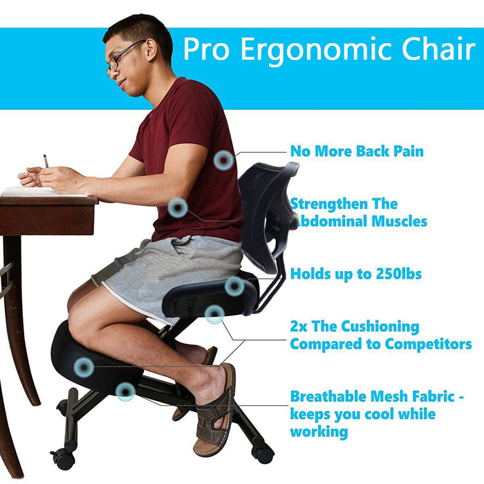 Ergonomic Kneeling Home Office Chair in PU Leather