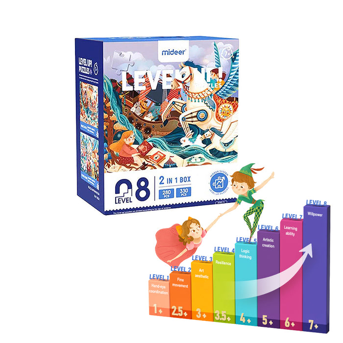 MiDeer Level Up Jigsaw Puzzles Level 8 MAGIC BOOK for Kids Ages 3 Up