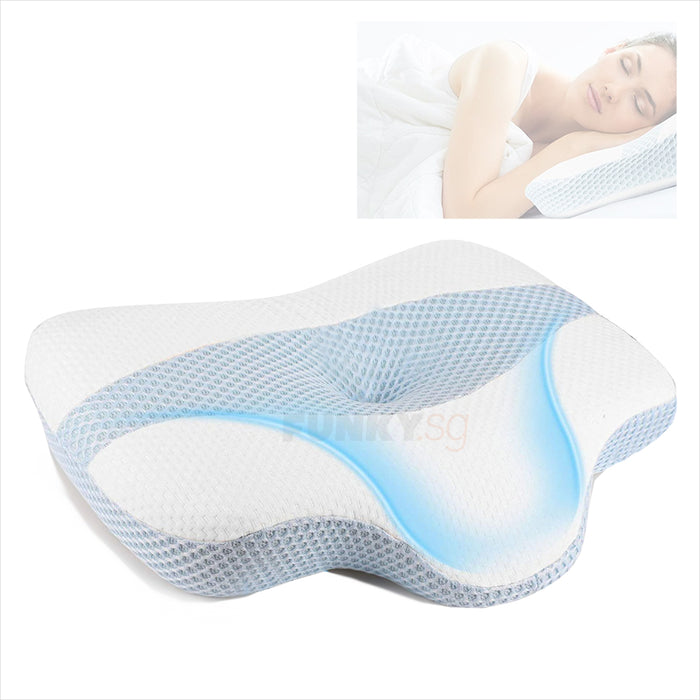 Ergonomic Orthopedic Contour Bed Pillow, Cervical Memory Foam Pillow with Neck and Back Support