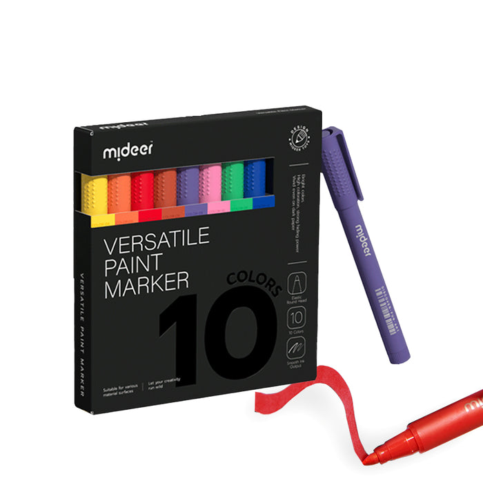 Mideer Versatile Paint Marker 10 Colours For Colour on Glass, Window, Wood and Paper