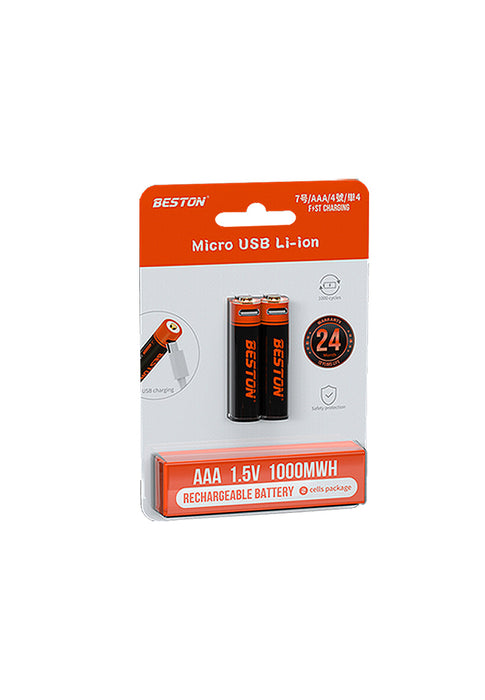 Beston AAA Micro USB Rechargeable Battery Twin Pack 800mWh 1000mWh