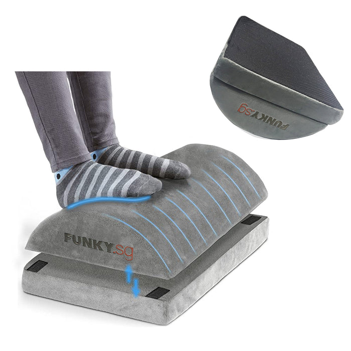 Adjustable Memory Foam Footrest Suede for Ergonomic Work, Gaming Foot Stool Under Desk