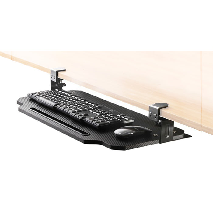 Keyboard Tray Table or Monitor Desk Stand with Tablet Mobile Holder Clamp on Design