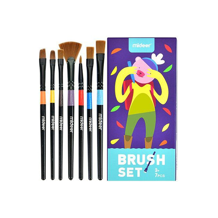 Mideer Kids 7pc Paint Brush Set  For Age 3 Years and above