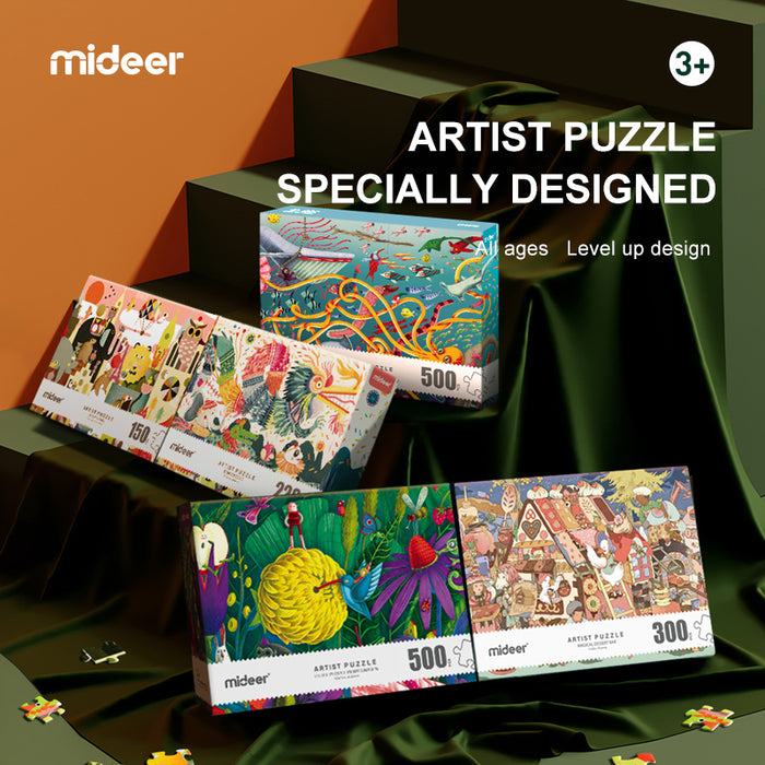 MiDeer Artist Puzzles Level Up to 10 Jigsaw Puzzles for Kids Ages 3+ from 84 pcs to 1000 pcs Puzzles