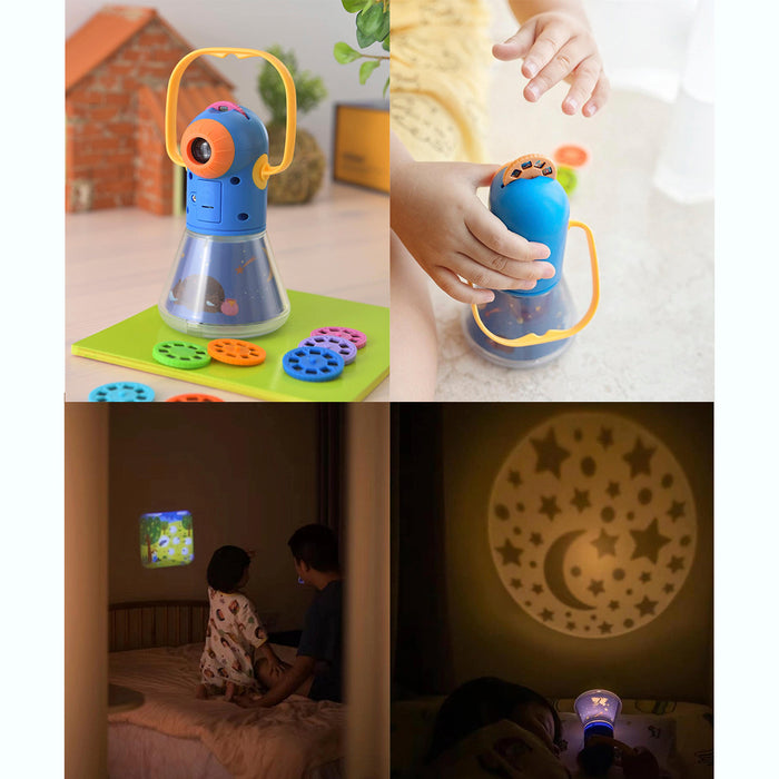 MiDeer Kids Projector Storybook Torch Story Torchlight Handheld Bedside Starry Light Lamp 12/16/20 stories- 3 languages