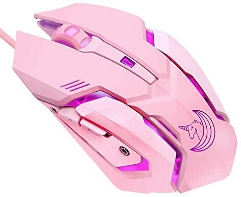 Unicorn Gaming Mouse Silent Click, LED Backlit Optical Ergonomic Gaming Mouse