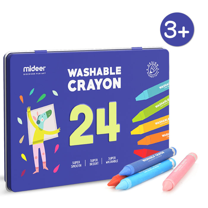 MiDeer Washable Colouring Crayons 12/24/36 Colors Lump Free Crayons